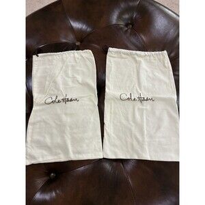 Cole Haan Collection Ivory Dust Bags Pair for Shoes Drawstring Closure Set Of 2